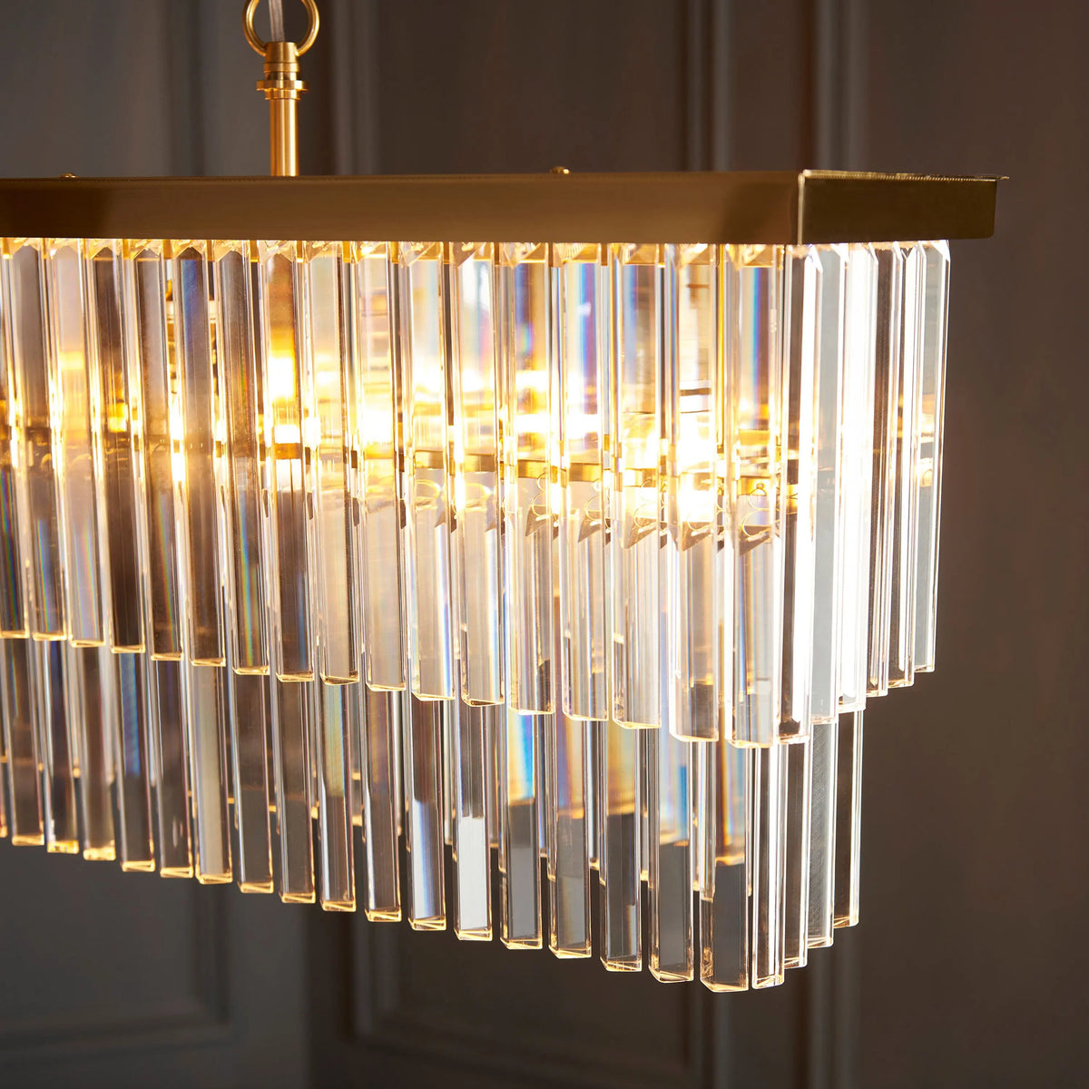 Bodhi Lighting Conaston 4 Bar Pendant Light Brushed Aged Brass House of Isabella UK