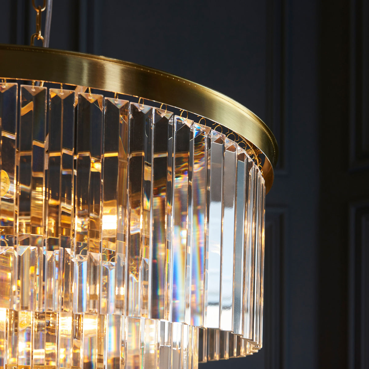 Bodhi Lighting Conaston 7 Pendant Light Brushed Aged Brass House of Isabella UK