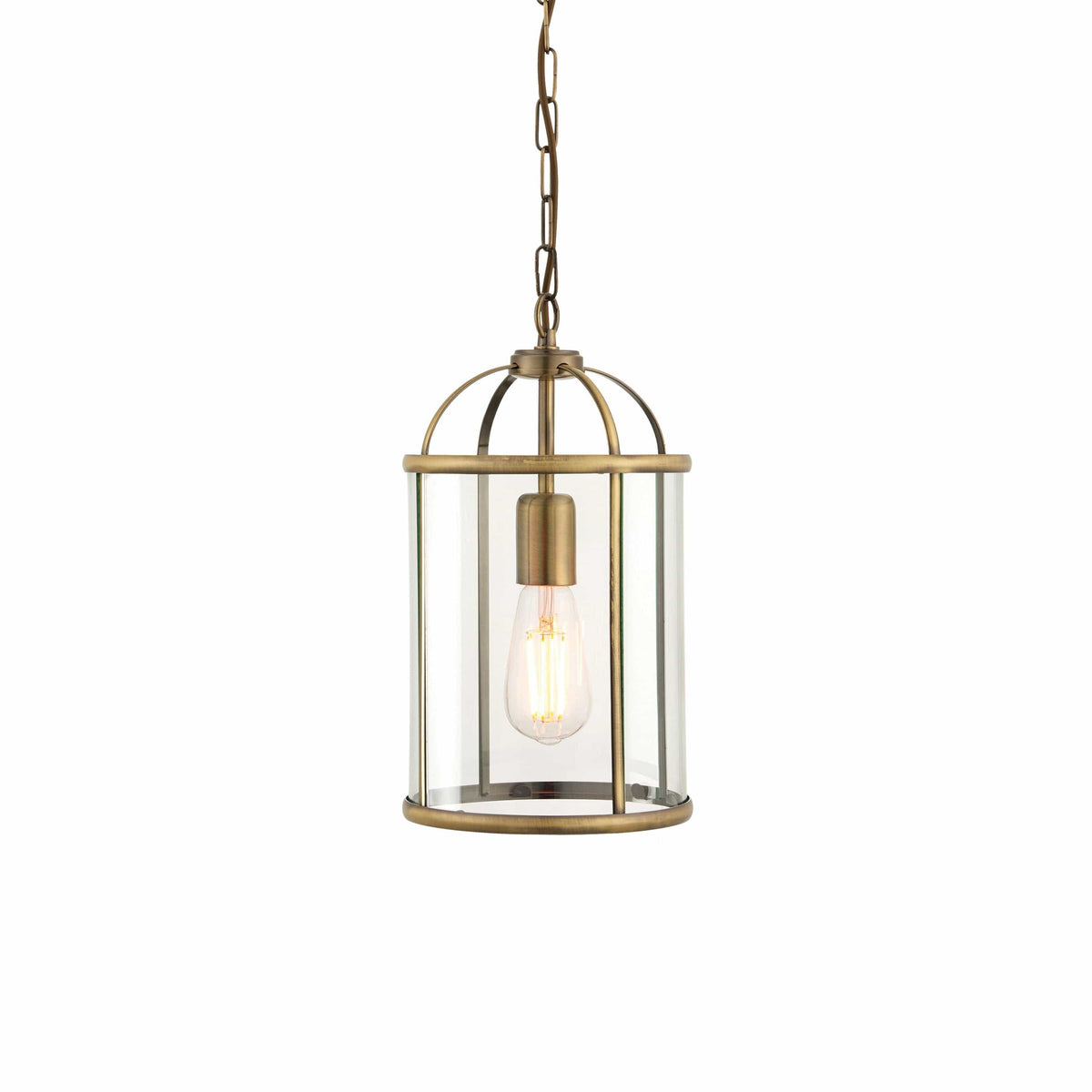 Cowslip Pendant Light Antique Brass.