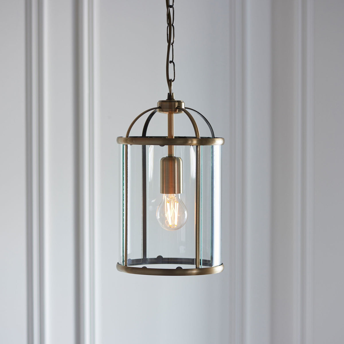 Cowslip Pendant Light Antique Brass.