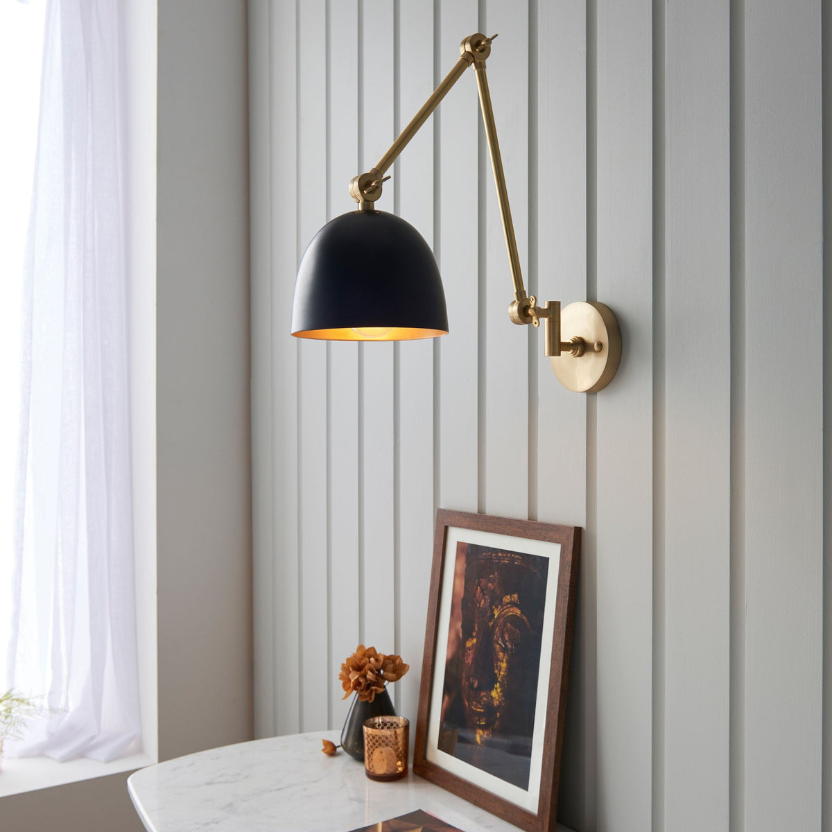 Creegbrawse Wall Light Antique Brass and Black.
