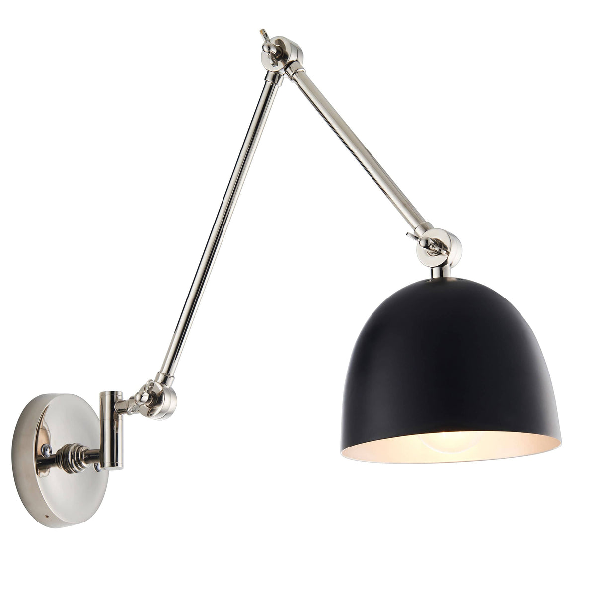 Creegbrawse Wall Light Polished Nickel and Black.