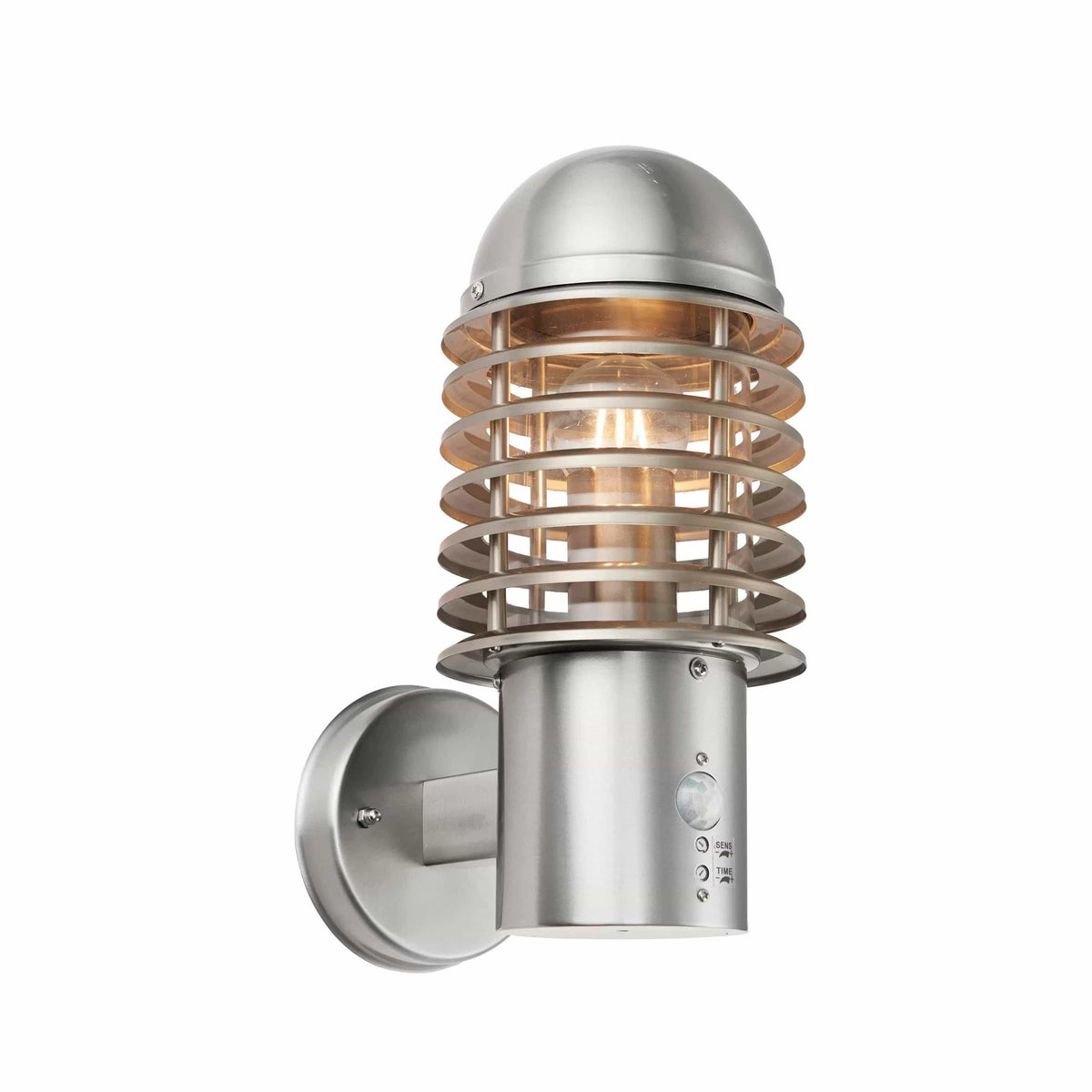Crowlas PIR Wall Light Brushed Steel.