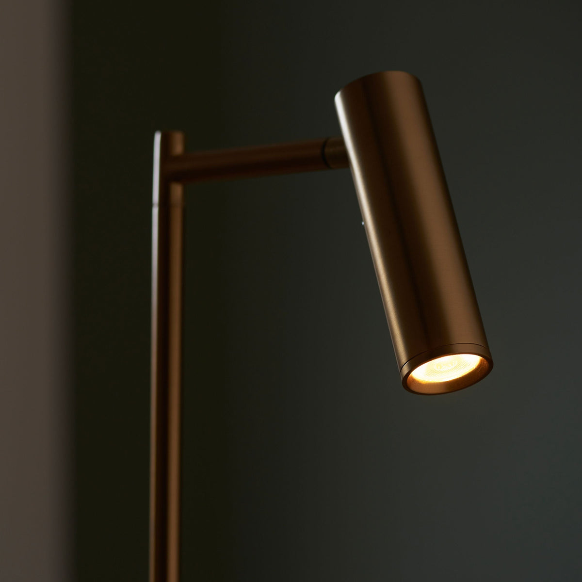 Dedicated Reader 1 Floor Lamp Satin Warm Brass.