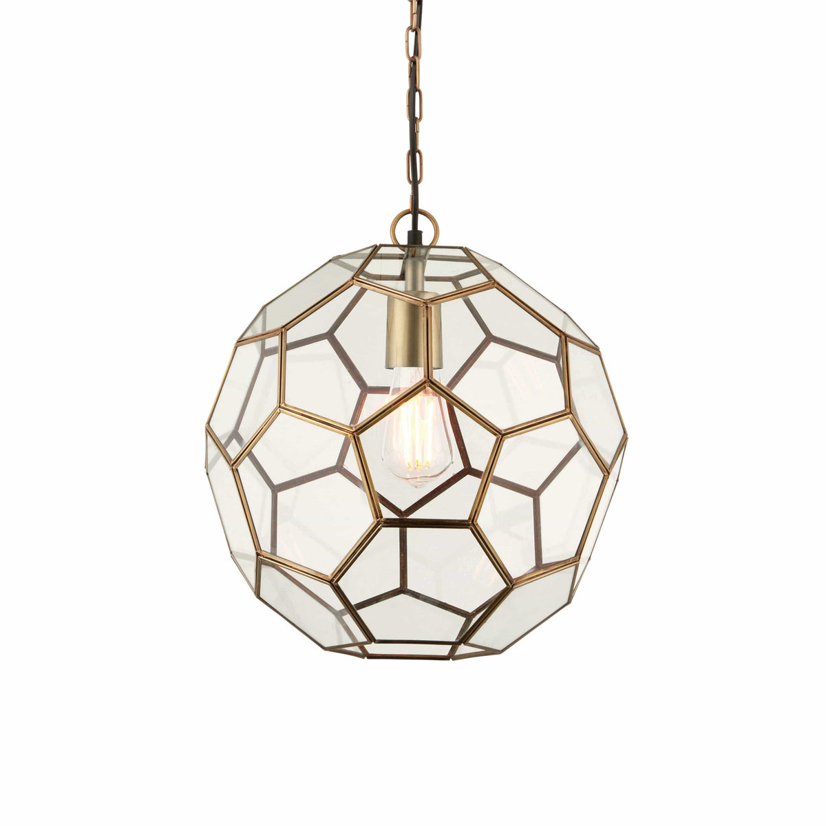 Dinnington 1 Pendant Light Antique Brass.