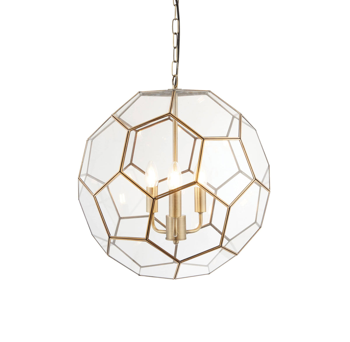 Dinnington 3 Pendant Light Antique Brass.