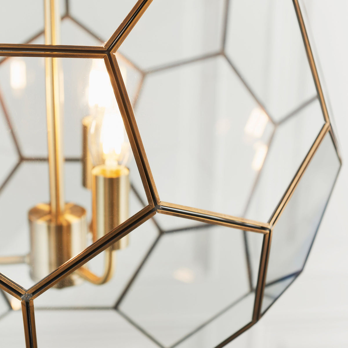 Dinnington 3 Pendant Light Antique Brass.