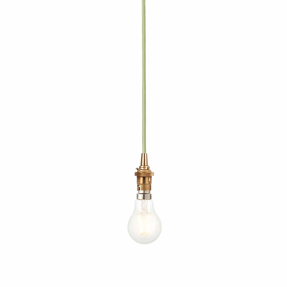 Bodhi Lighting Eltham 1 Pendant Brushed Aged Brass Green Flex House of Isabella UK
