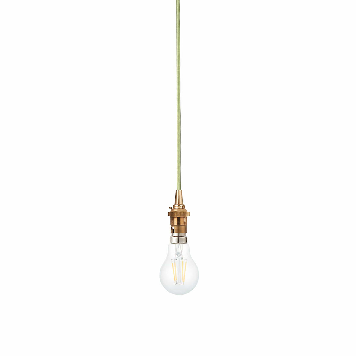 Bodhi Lighting Eltham 1 Pendant Brushed Aged Brass Green Flex House of Isabella UK