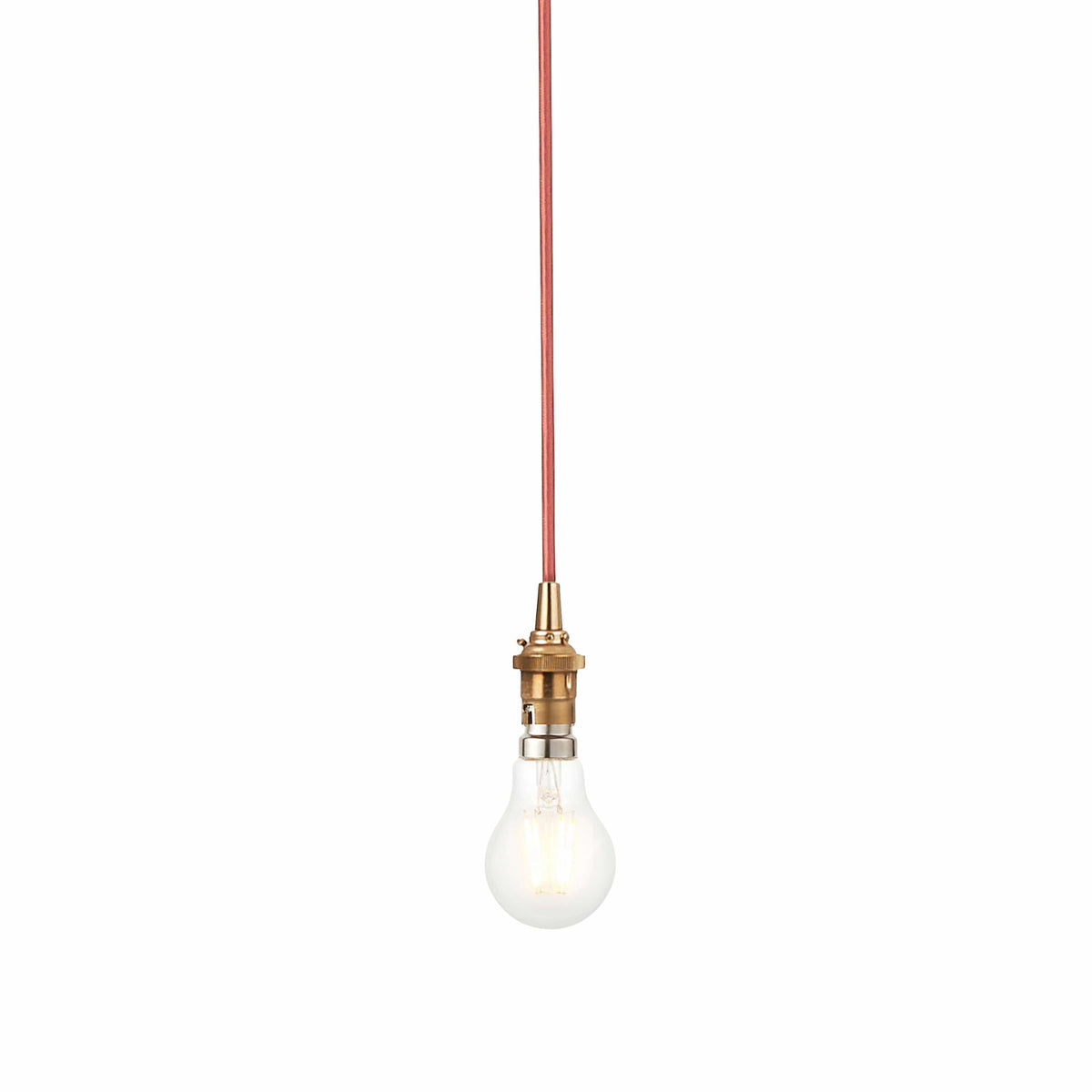 Bodhi Lighting Eltham 1 Pendant Brushed Aged Brass Red Flex House of Isabella UK