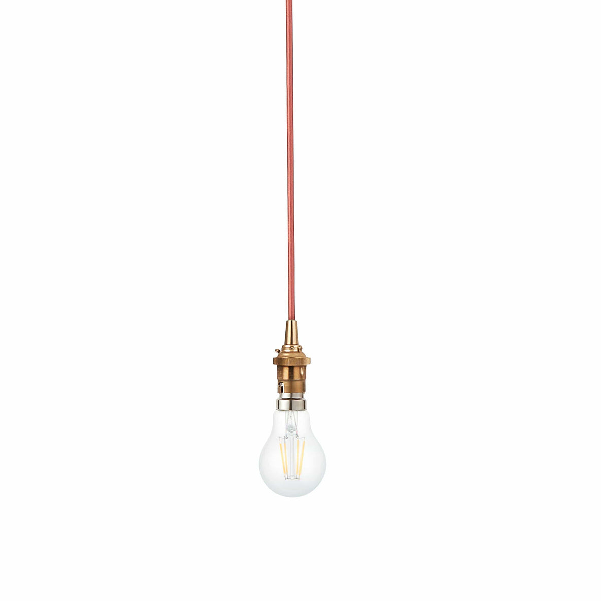 Bodhi Lighting Eltham 1 Pendant Brushed Aged Brass Red Flex House of Isabella UK