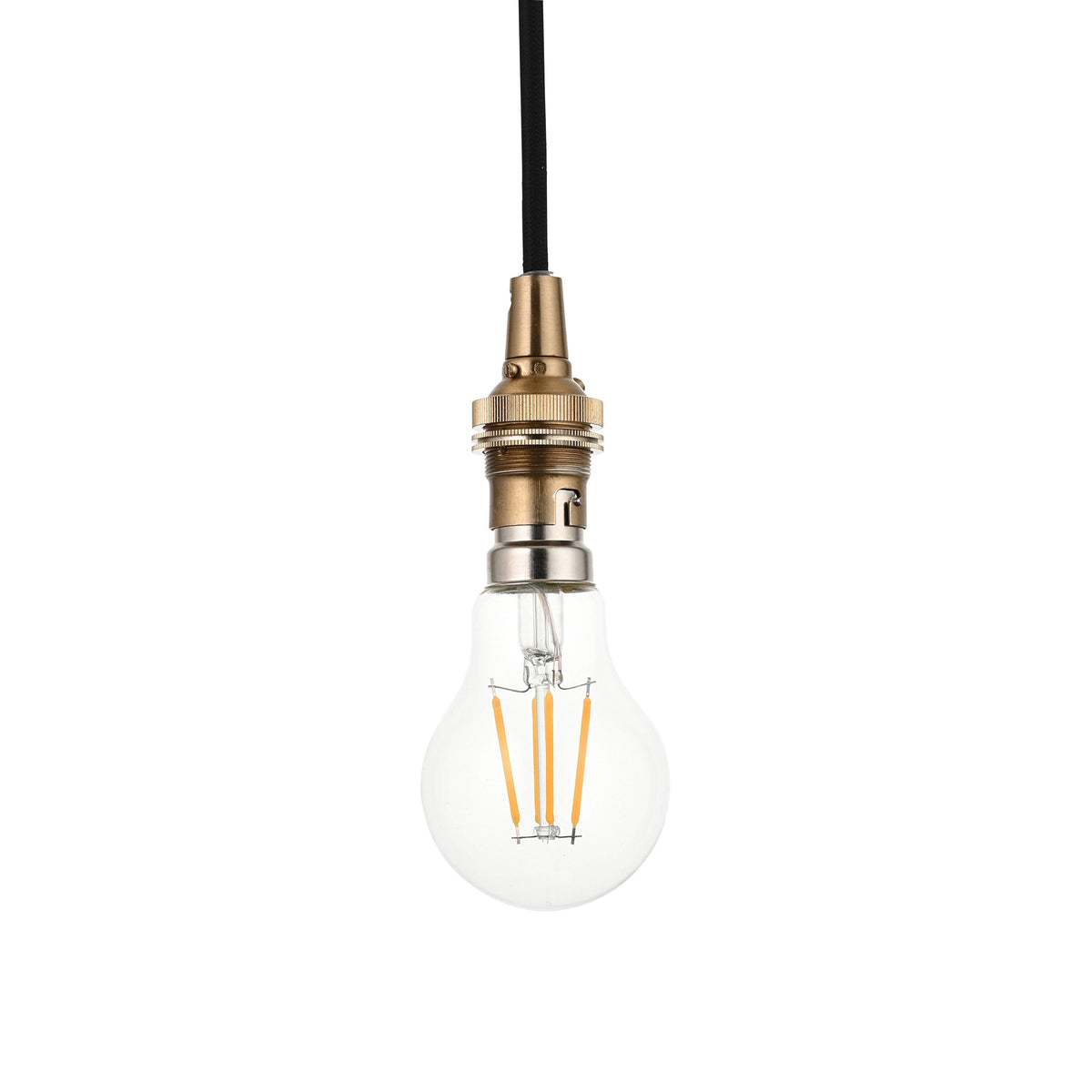 Bodhi Lighting Eltham 1 Pendant Light Brushed Aged Brass/Black House of Isabella UK