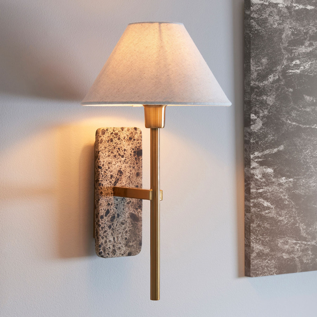 Bodhi Lighting Faro Wall Light Dark Brown Emperador Marble House of Isabella UK
