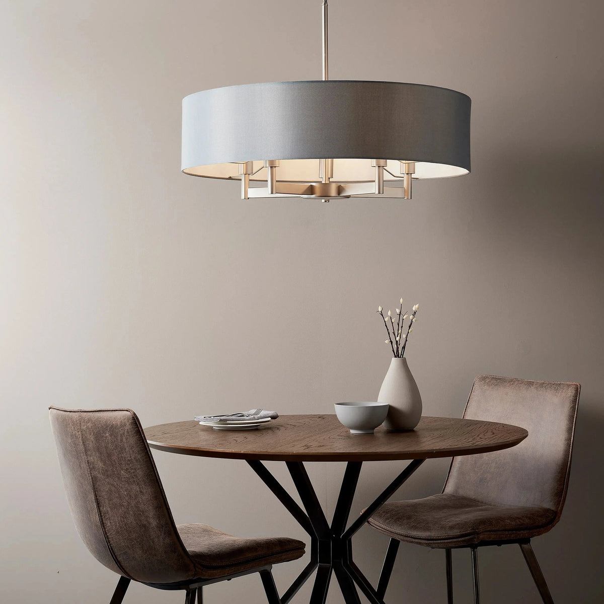 Bodhi Lighting Grande 5 Pendant Light Matt Nickel House of Isabella UK