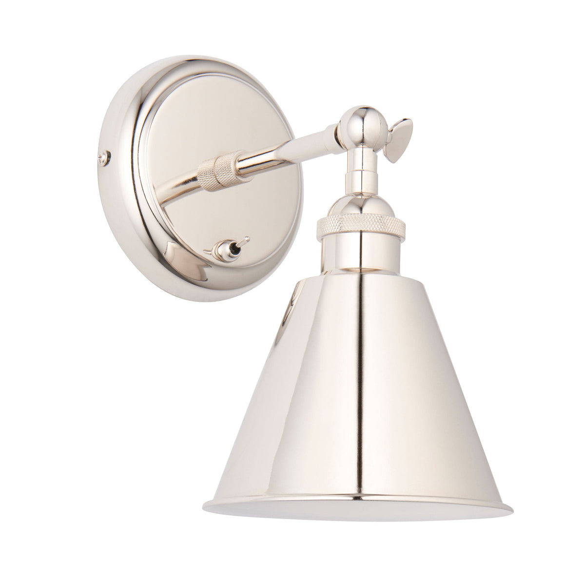 Halle 1 Wall Light Bright Nickel.