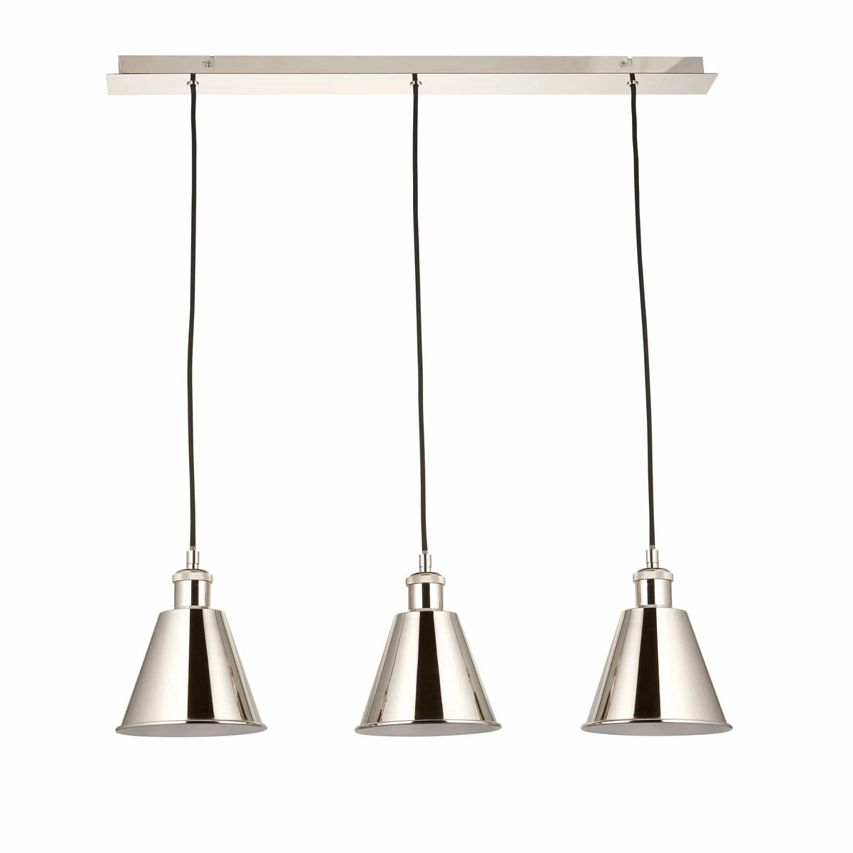 Halle 3 Linear Pendant Light Bright Nickel.