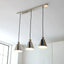 Halle 3 Linear Pendant Light Bright Nickel.