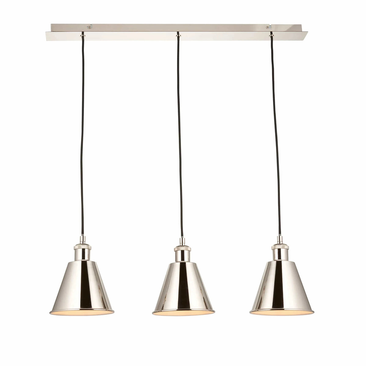 Halle 3 Linear Pendant Light Bright Nickel.