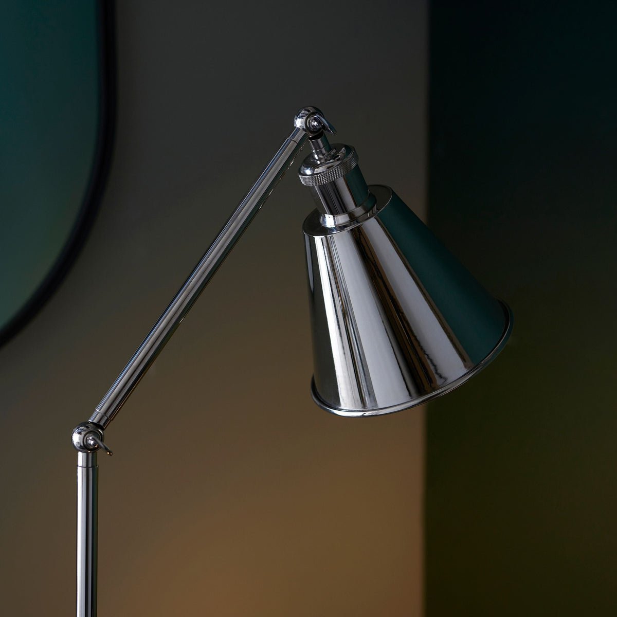 Halle Task Floor Lamp Bright Nickel.