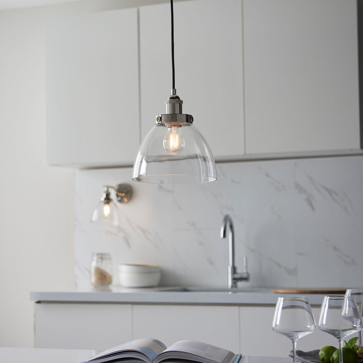 Handsom 1 Pendant Light Bright Nickel.
