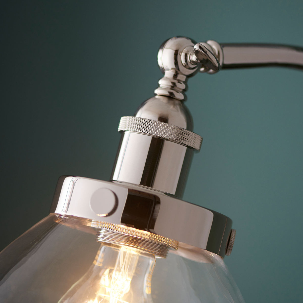 Handsom Floor Lamp Bright Nickel.