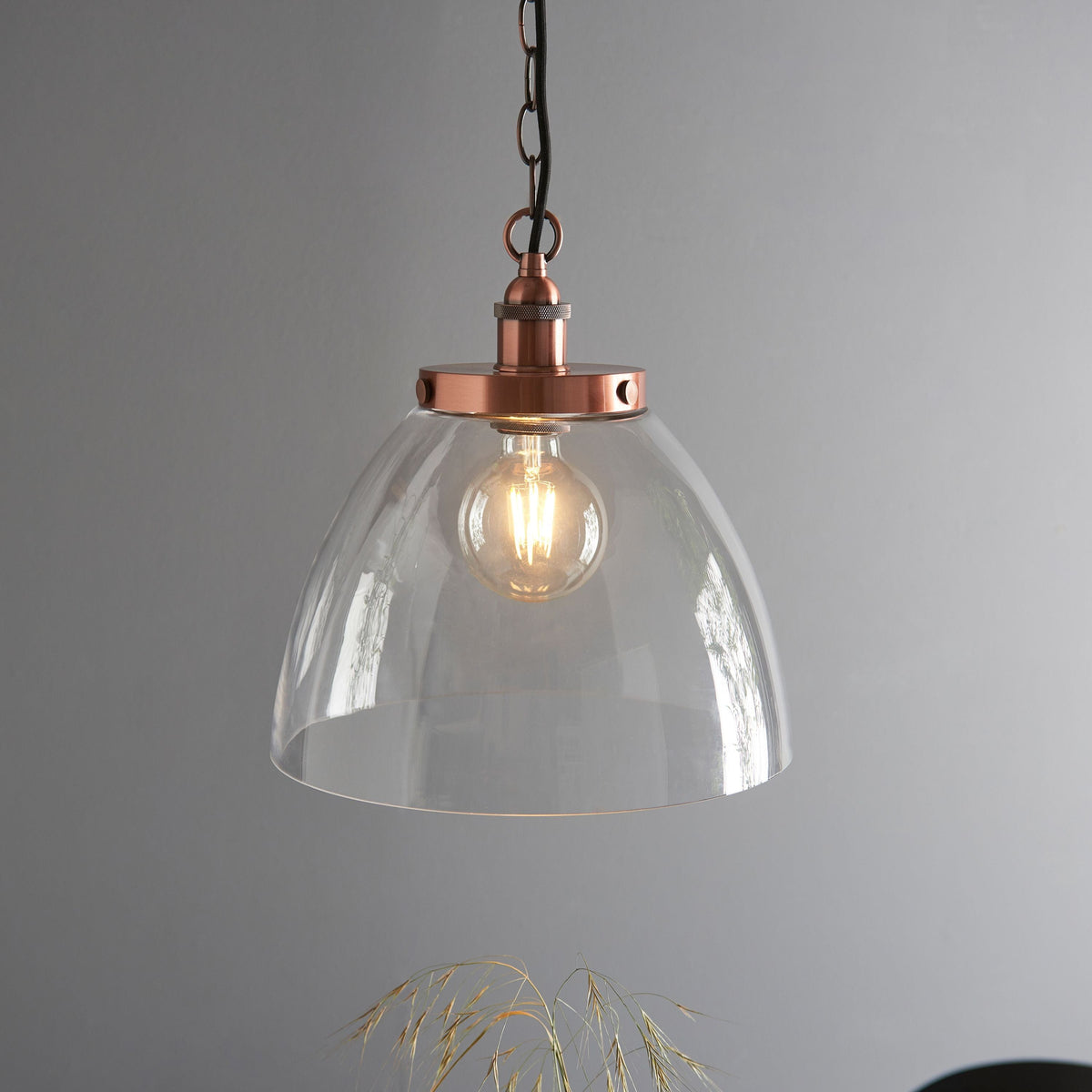 Hansen Grand 1 Pendant Light Aged Copper.