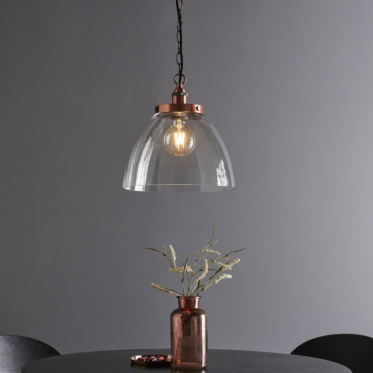 Hansen Grand 1 Pendant Light Aged Copper.