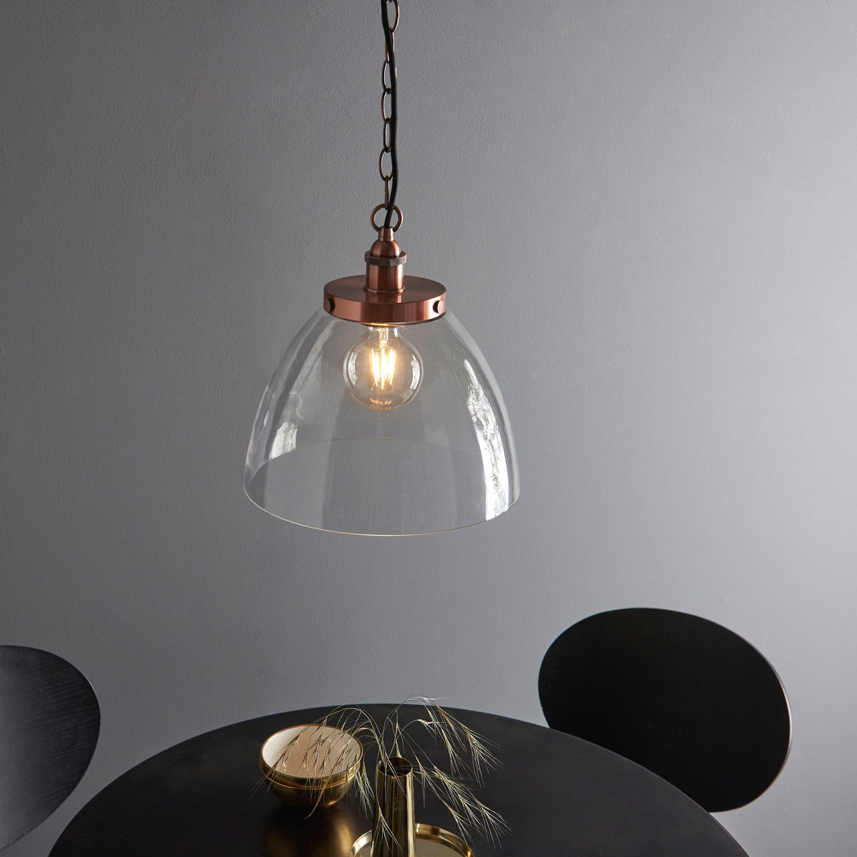 Hansen Grand 1 Pendant Light Aged Copper.
