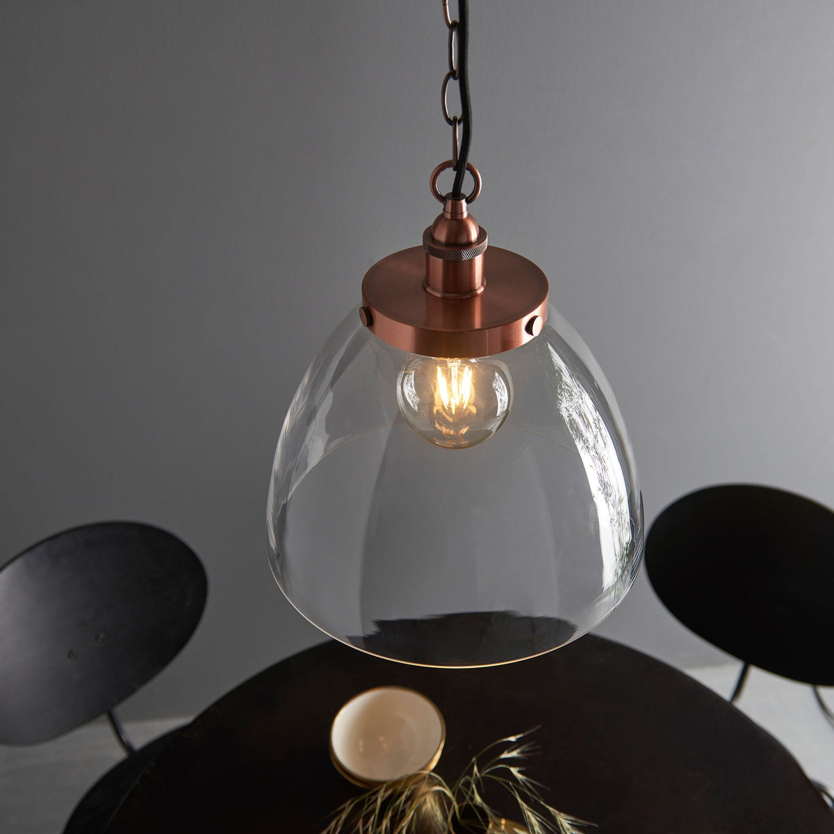 Hansen Grand 1 Pendant Light Aged Copper.