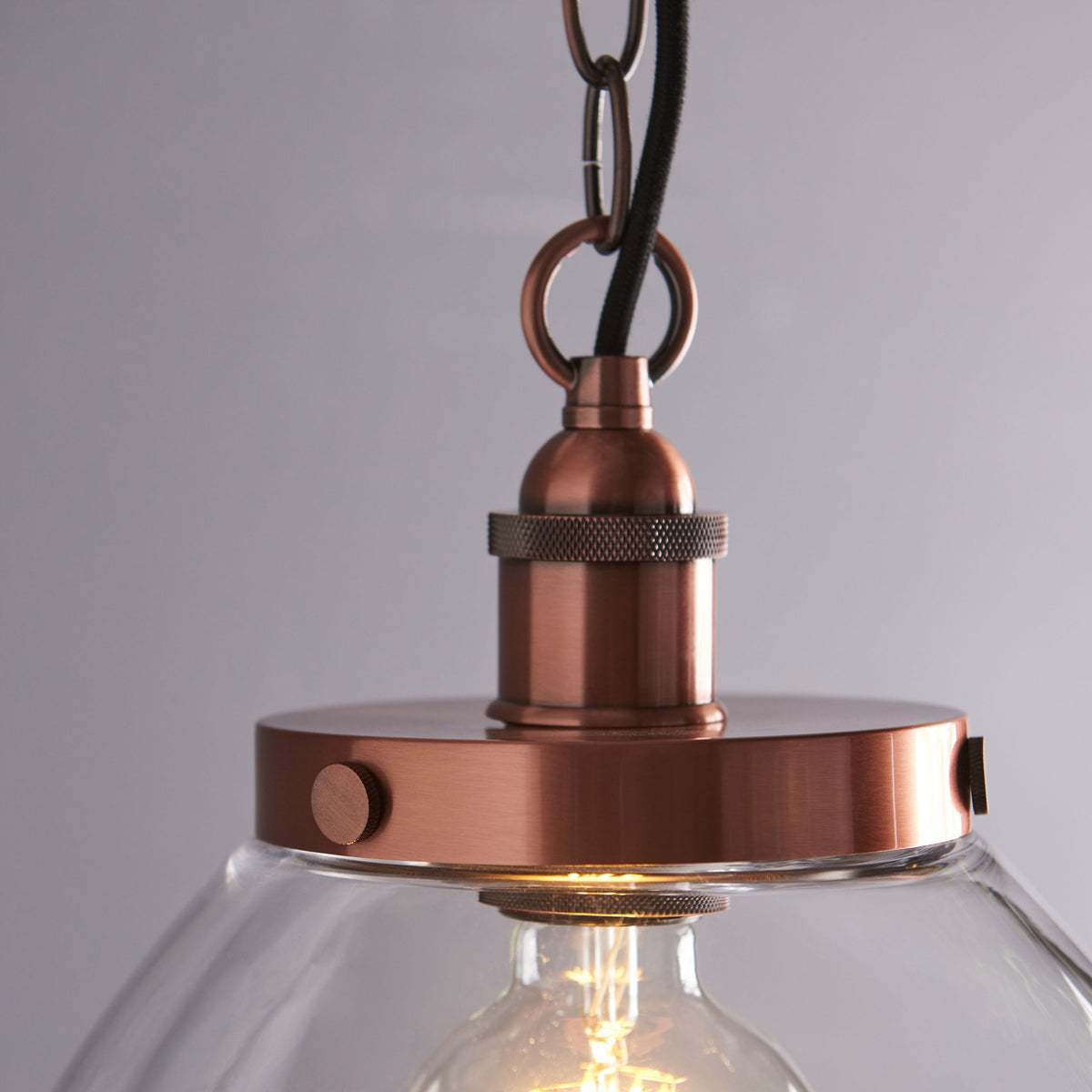 Hansen Grand 1 Pendant Light Aged Copper.