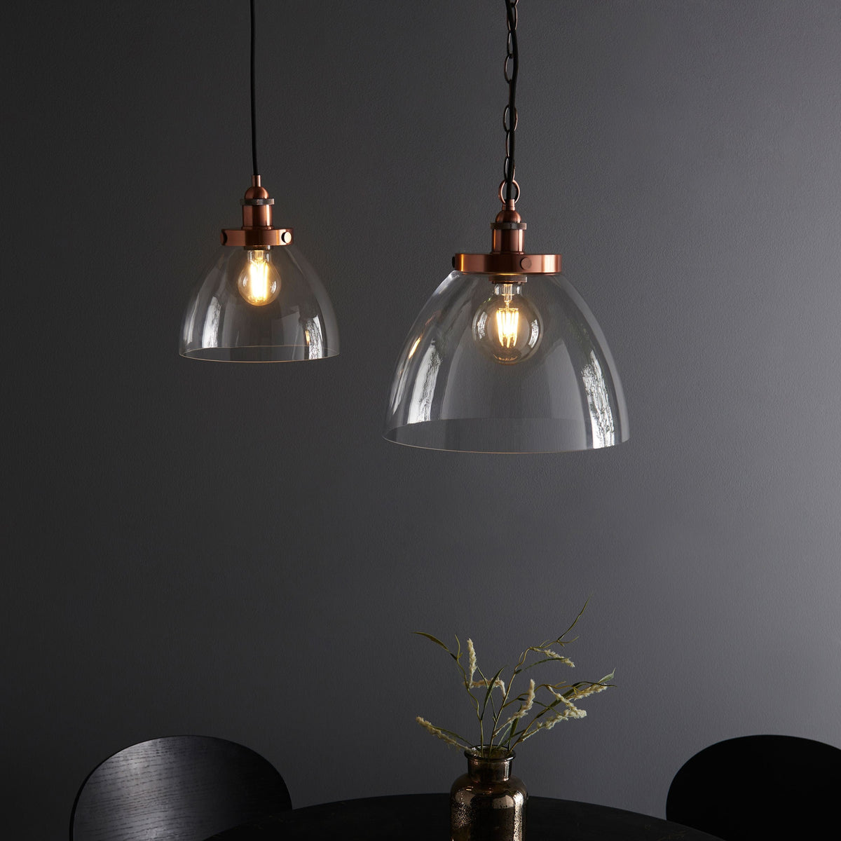 Hansen Grand 1 Pendant Light Aged Copper.