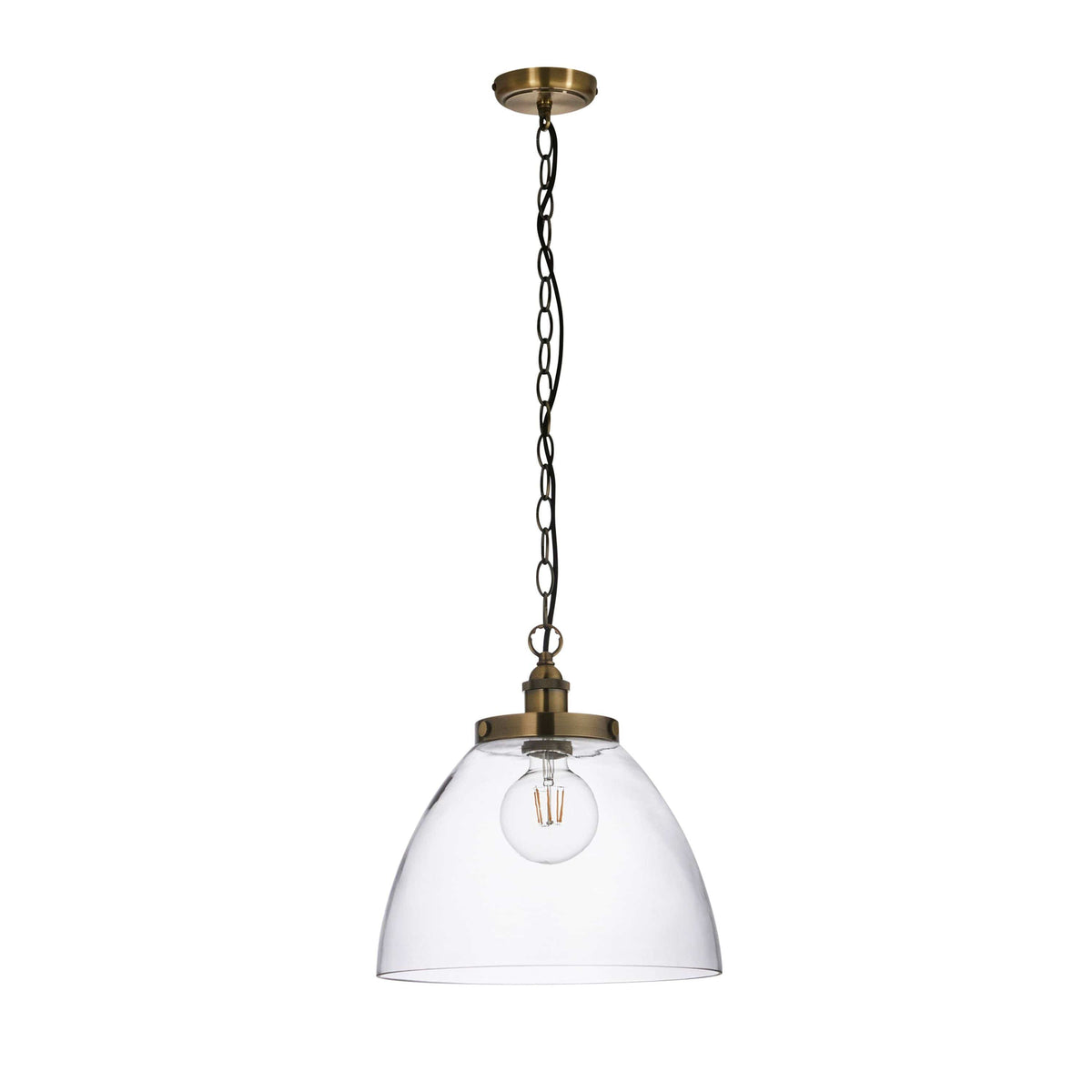 Hansen Grand 1 Pendant Light Antique Brass.