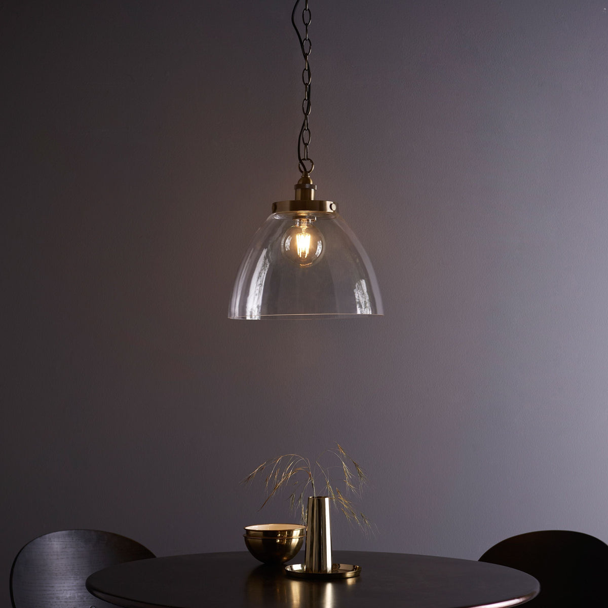 Hansen Grand 1 Pendant Light Antique Brass.