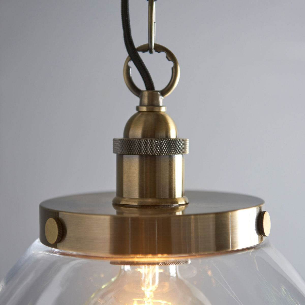 Hansen Grand 1 Pendant Light Antique Brass.