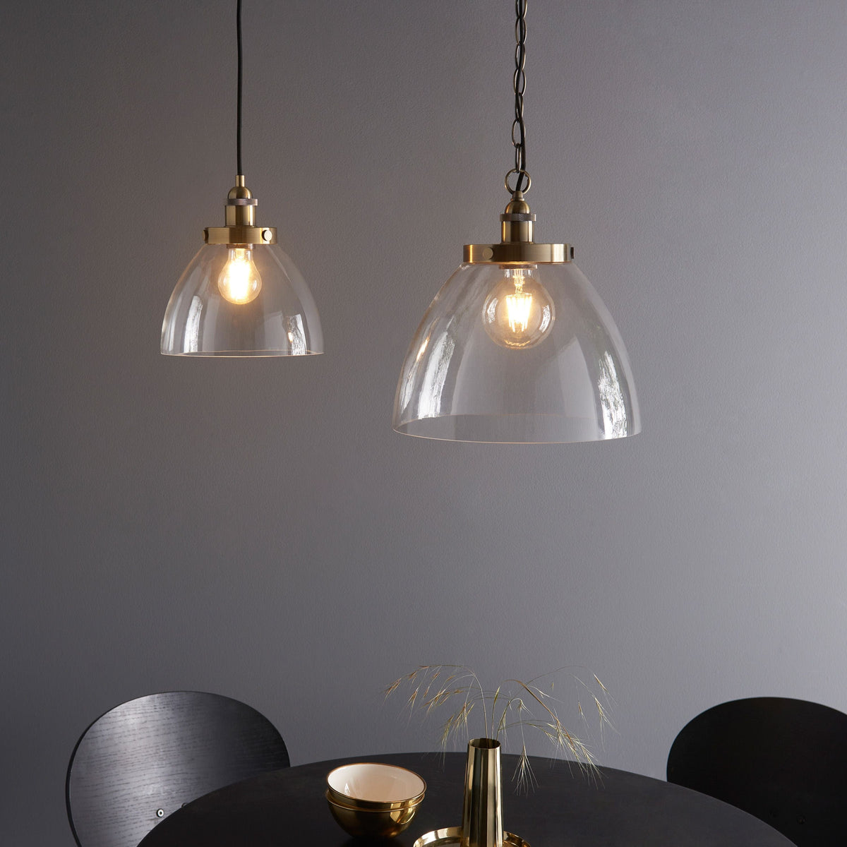 Hansen Grand 1 Pendant Light Antique Brass.