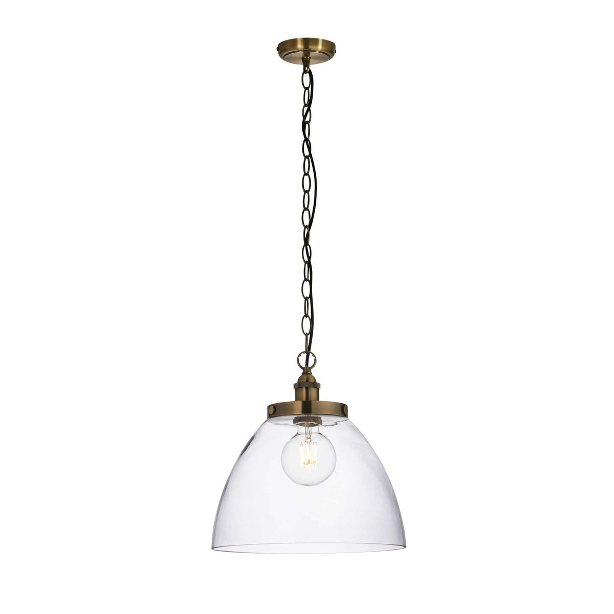 Hansen Grand 1 Pendant Light Antique Brass.