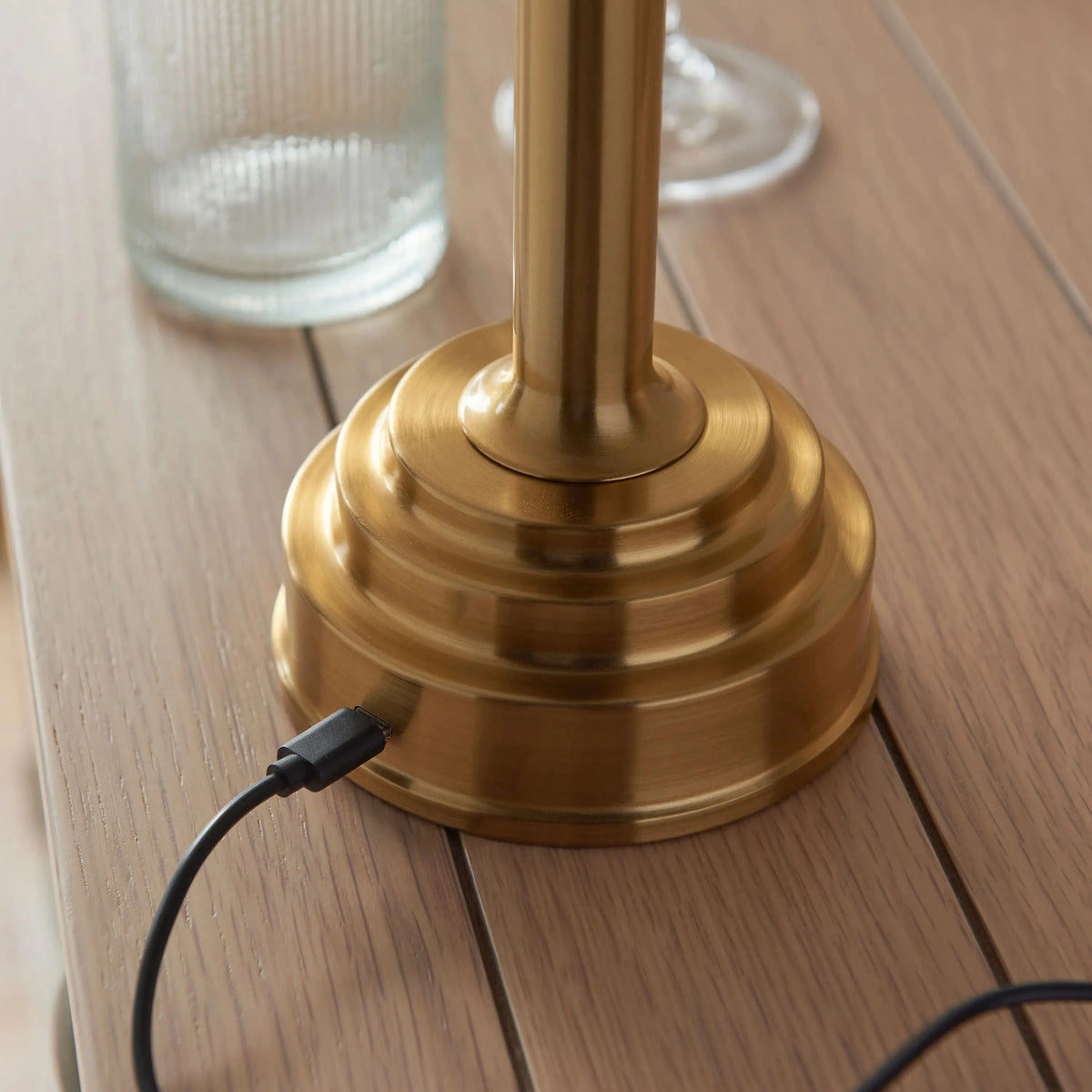 Bodhi Lighting Heaton Rechargeable Table Lamp Base Brushed Brass House of Isabella UK