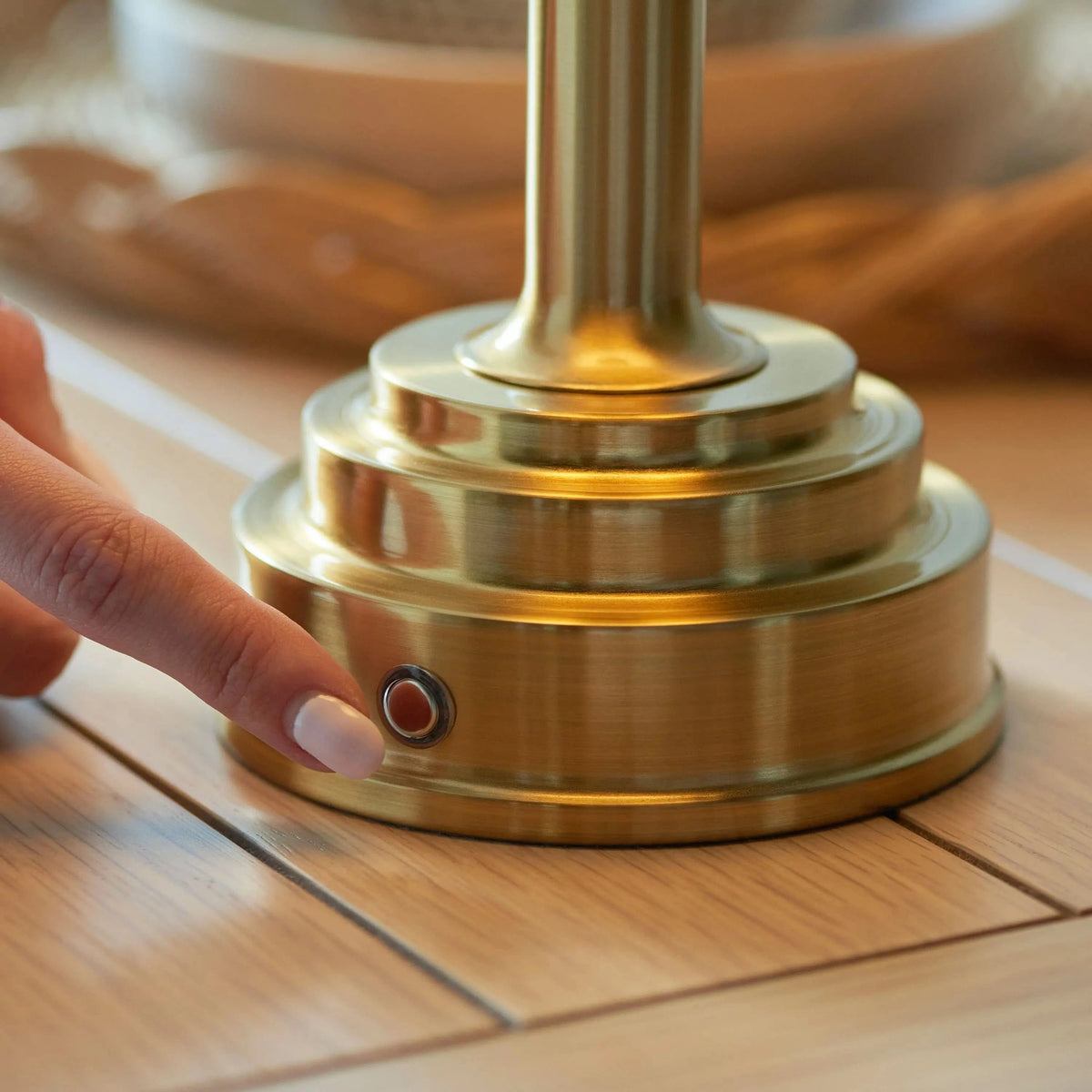 Bodhi Lighting Heaton Rechargeable Table Lamp Base Brushed Brass House of Isabella UK