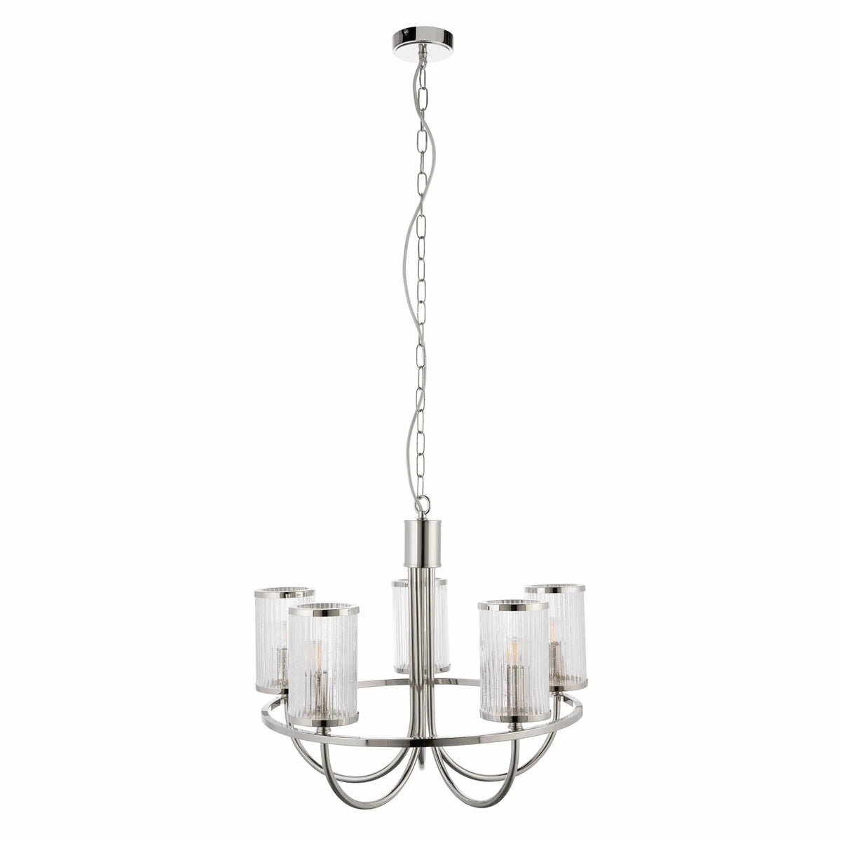 Henners 5 Pendant Light Bright Nickel.
