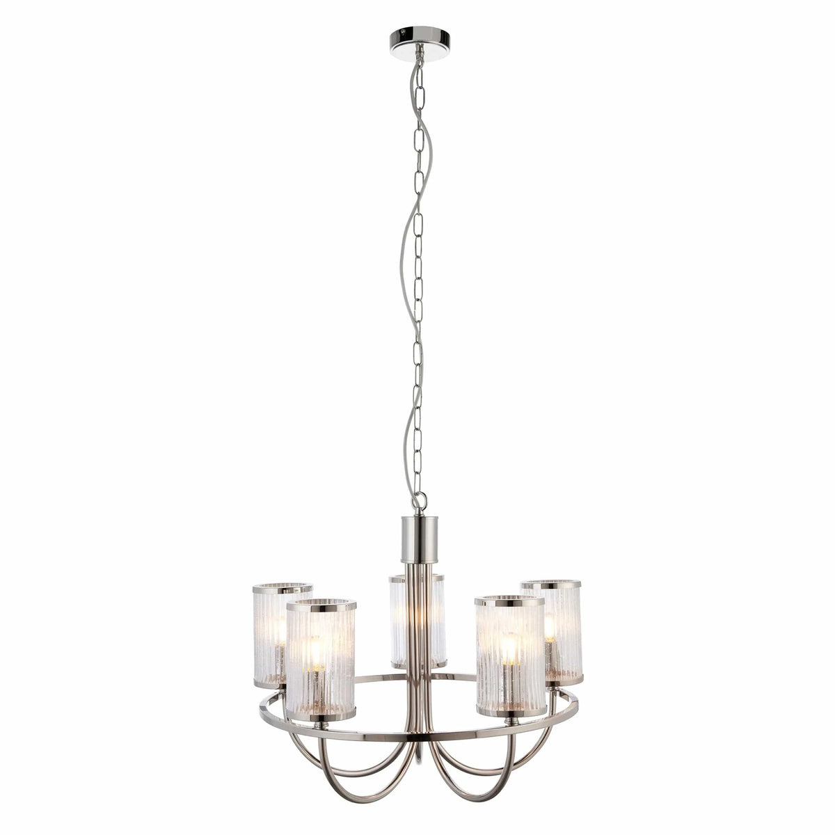Henners 5 Pendant Light Bright Nickel.