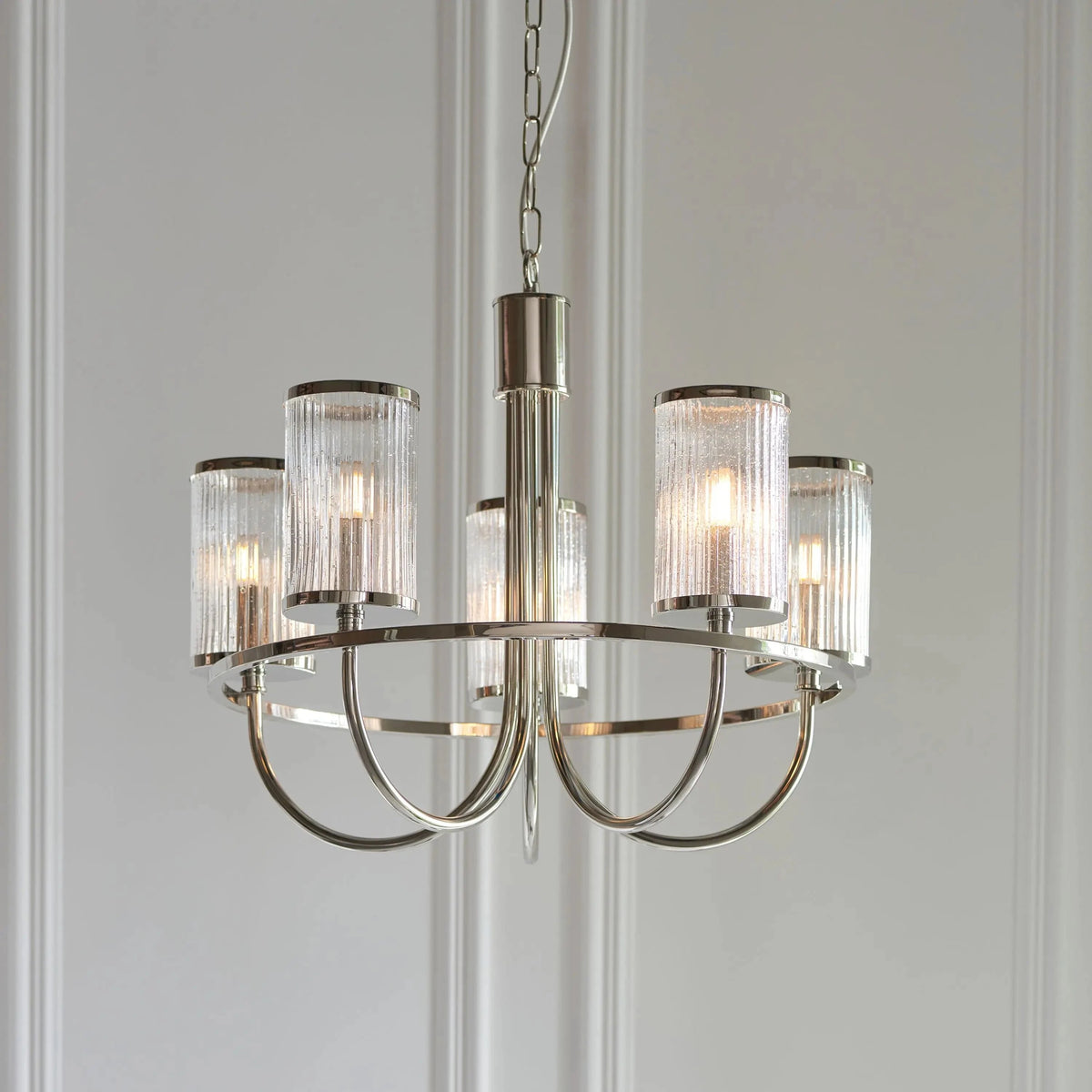 Henners 5 Pendant Light Bright Nickel.