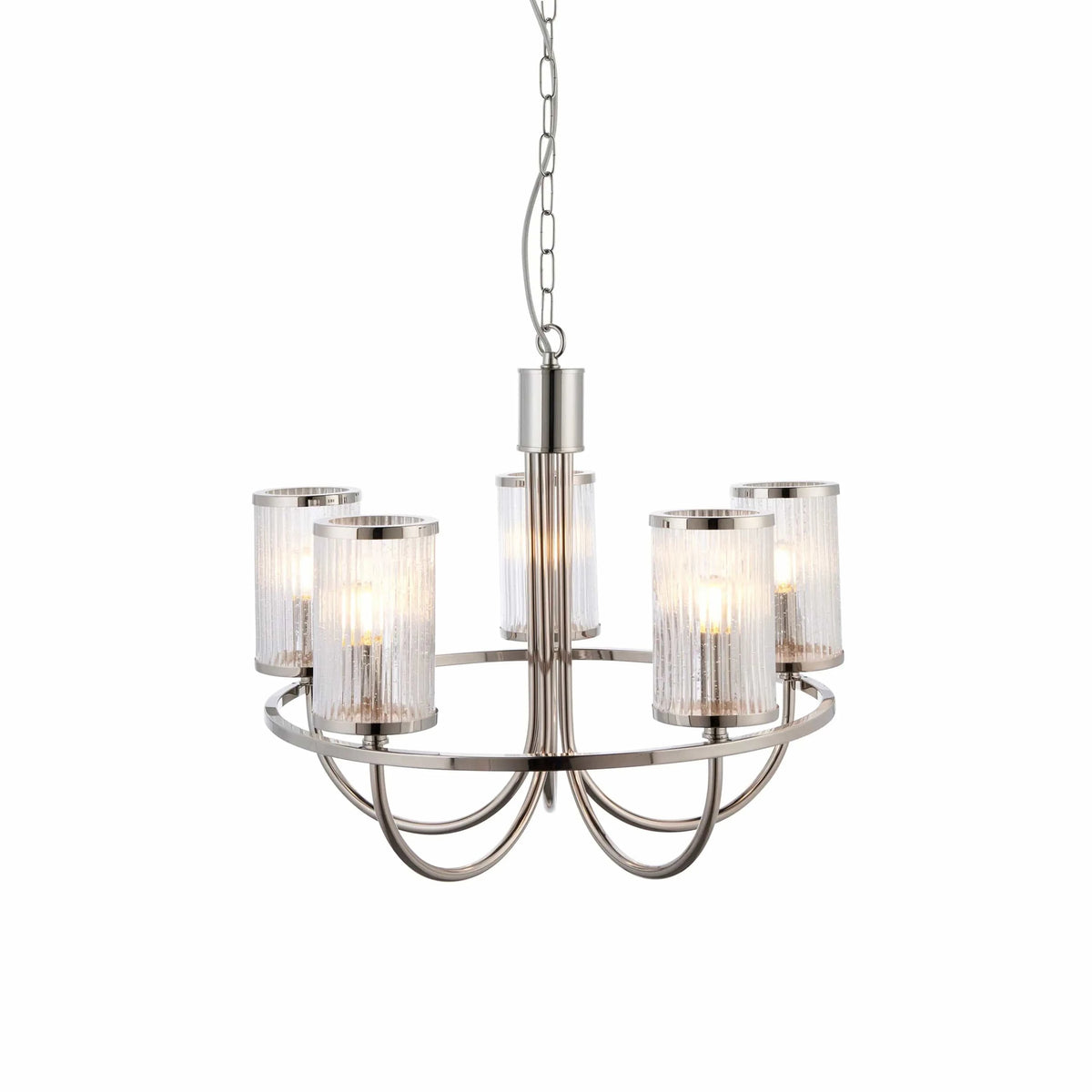 Henners 5 Pendant Light Bright Nickel.