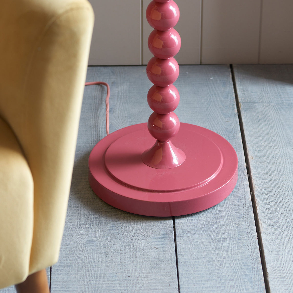 Higgledy Floor Lamp Base Gloss Pink Clay Paint.
