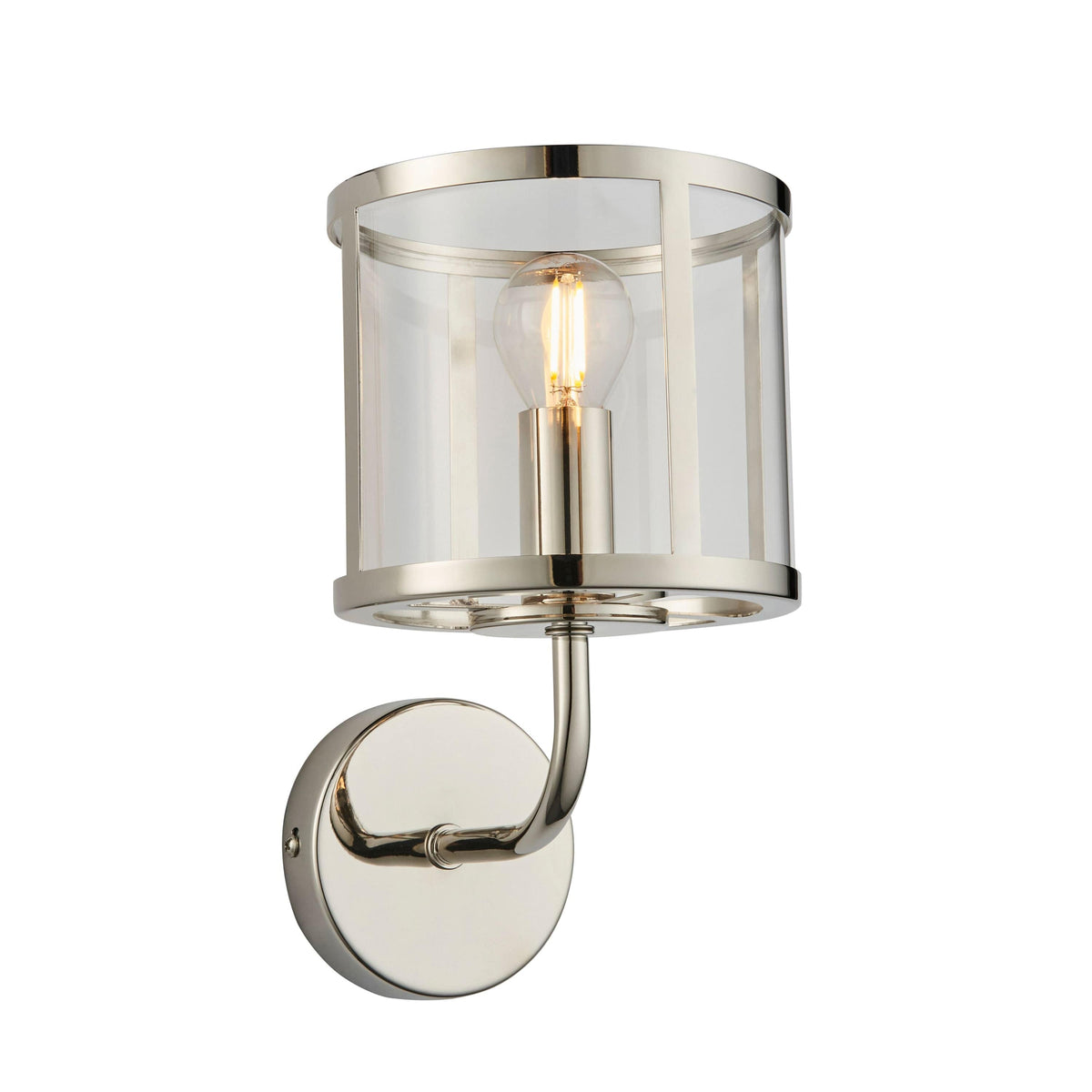 Hopton 1 Wall Light Bright Nickel.