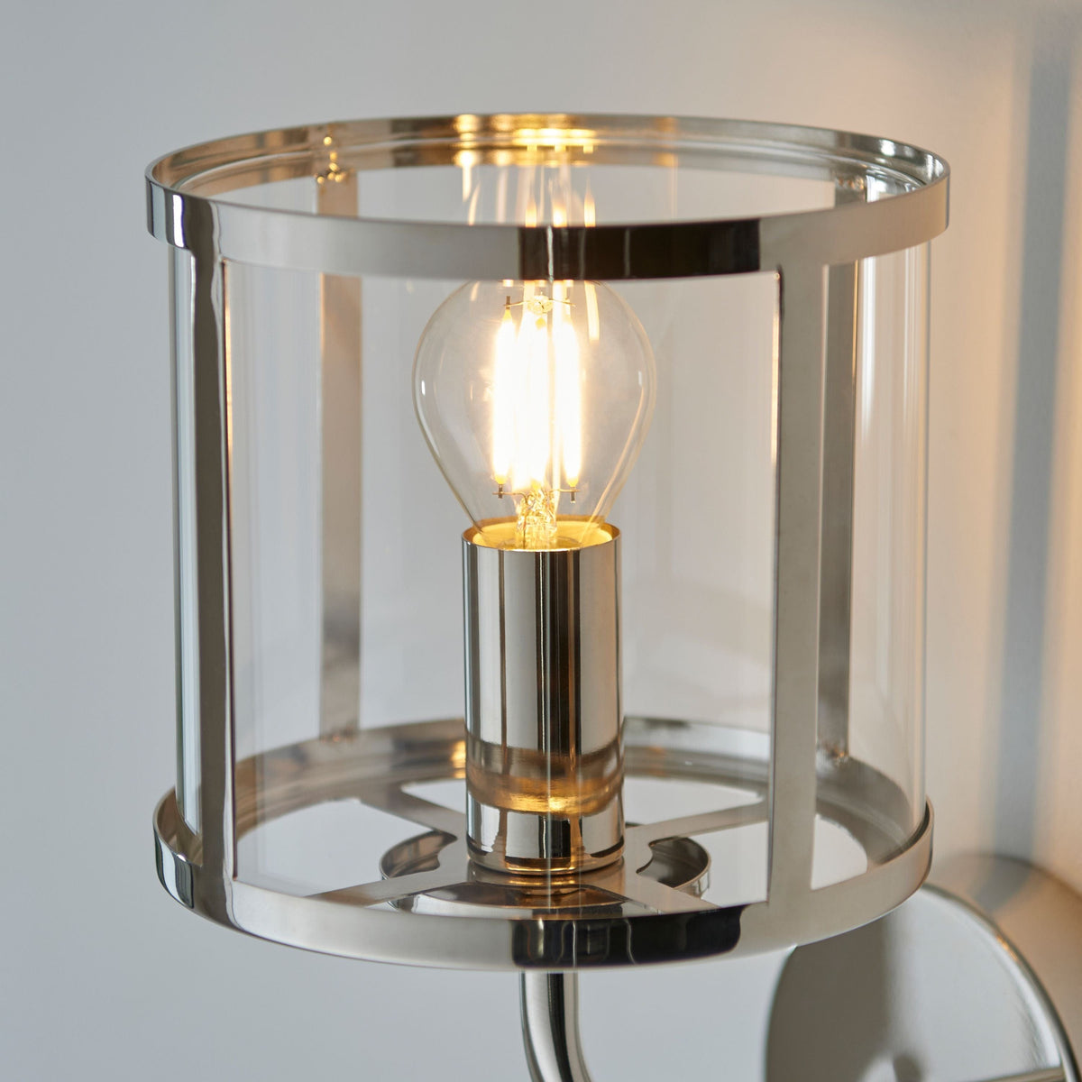 Hopton 1 Wall Light Bright Nickel.