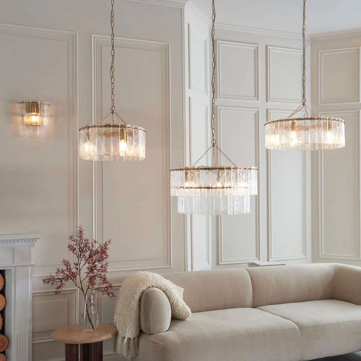 Bodhi Lighting Karine 5 Tiered Pendant Light Brushed Aged Brass House of Isabella UK