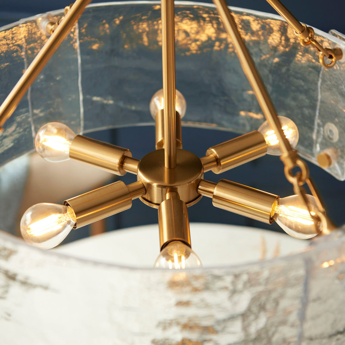 Bodhi Lighting Keller 6 Pendant Light Brushed Aged Brass House of Isabella UK