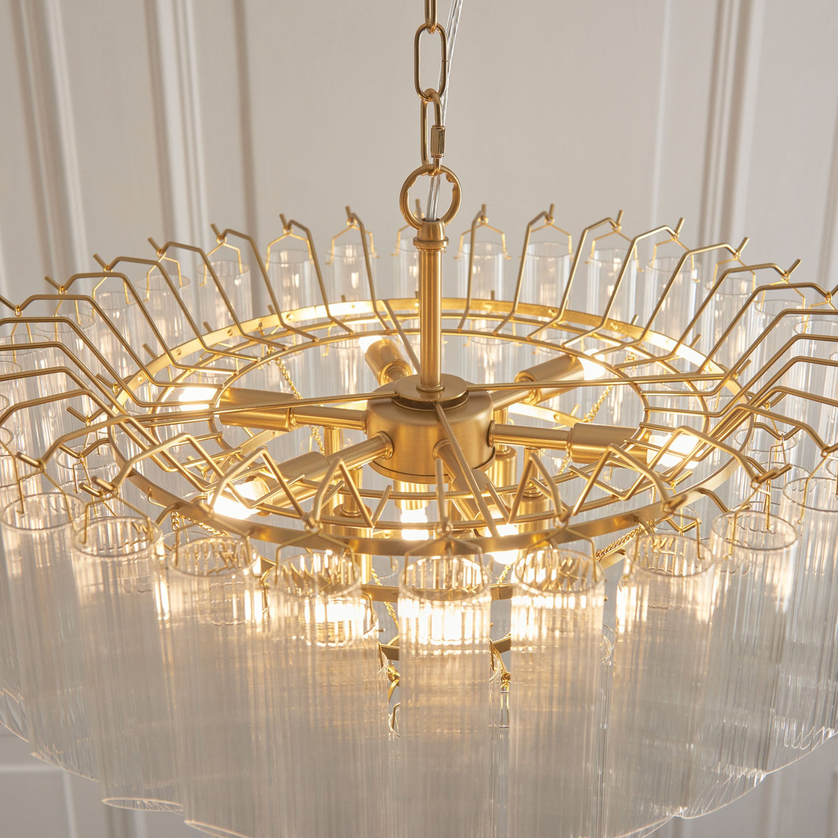 Bodhi Lighting La Rochelle 12 Pendant Light Clear Ribbed Glass House of Isabella UK