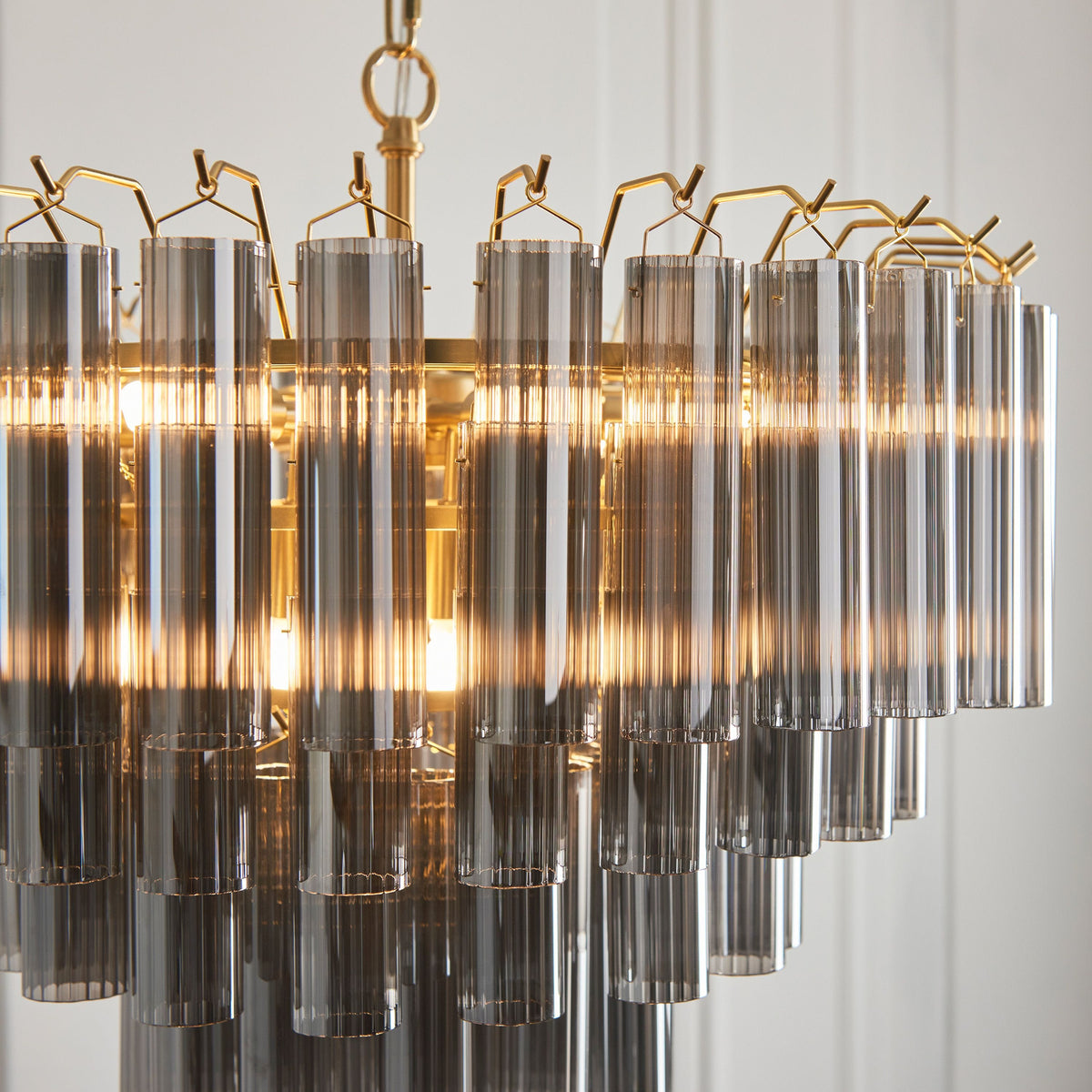 Bodhi Lighting La Rochelle 12 Pendant Light Smokey Grey Lustre glass House of Isabella UK