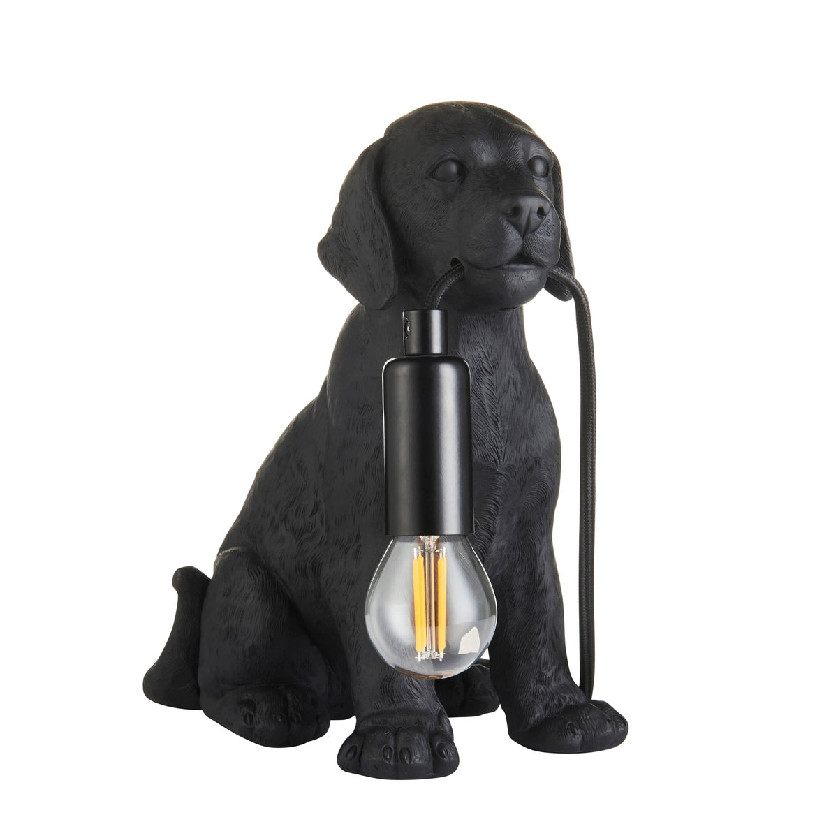 Labrador Puppy Table Lamp Black.